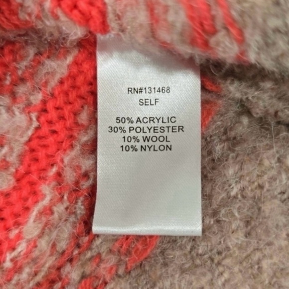 Fate Chunky Knit Cowl Neck Pullover - Retro Floral Pattern. Women L. EUC. - Picture 4 of 4